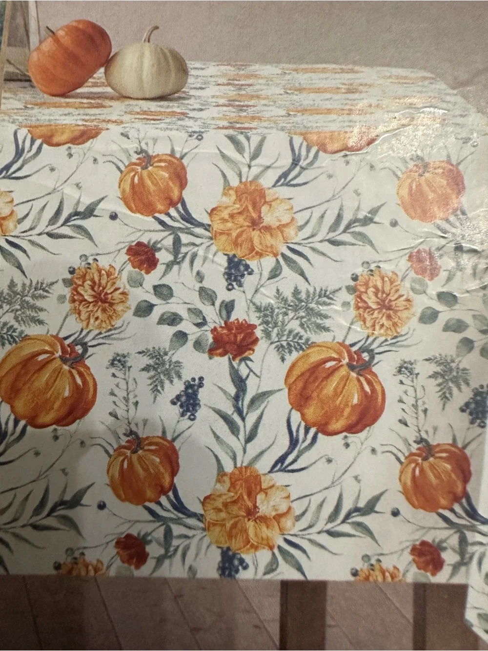 Nordstrom Cotton Tablecloth - White, Orange, Green, Blue